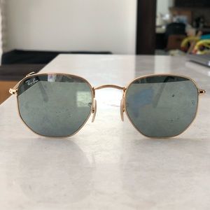 RayBan hexagon mirrored sunglasses